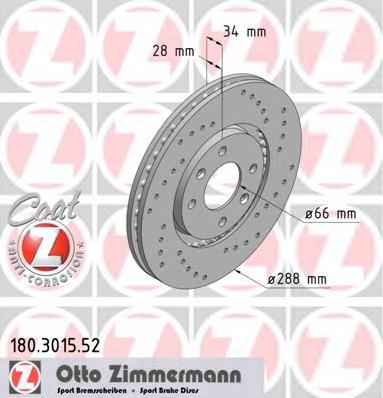 180301552 Zimmermann disco de freno delantero