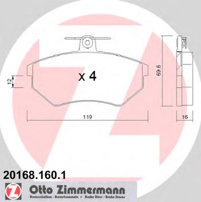 20168.160.1 Zimmermann pastillas de freno delanteras