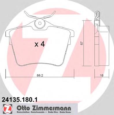 24135.180.1 Zimmermann pastillas de freno traseras