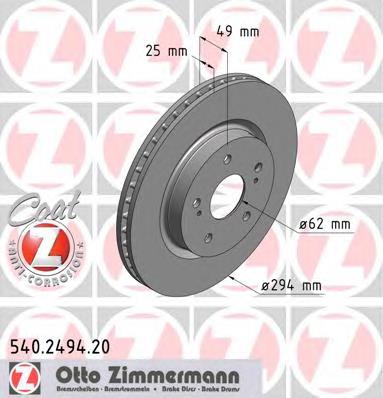 Disco de freno 540249420 Zimmermann