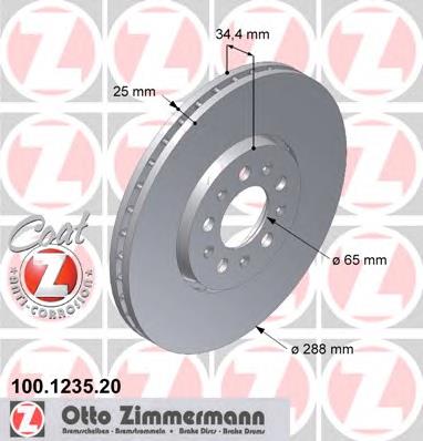 Disco de freno 100123520 Zimmermann