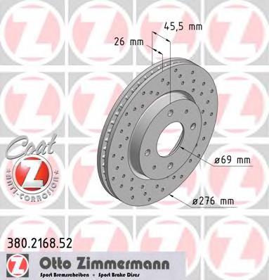 Disco de freno delantero Zimmermann 380216852