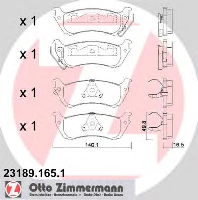 23189.165.1 Zimmermann pastillas de freno traseras