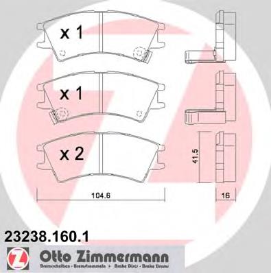 23238.160.1 Zimmermann pastillas de freno delanteras