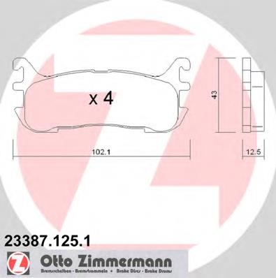 23387.125.1 Zimmermann pastillas de freno traseras