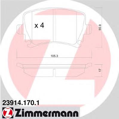 Comprar 239141701 Zimmermann Pastillas de freno traseras