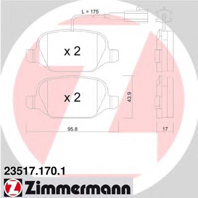 235171701 Zimmermann pastillas de freno traseras