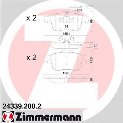 24339.200.2 Zimmermann pastillas de freno delanteras