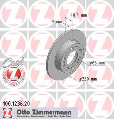 100.1236.20 Zimmermann disco de freno trasero