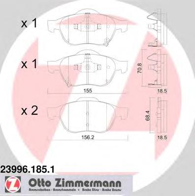 23996.185.1 Zimmermann pastillas de freno delanteras