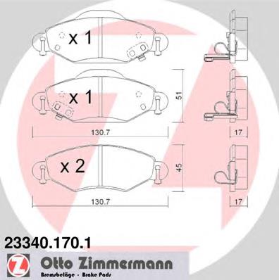 23340.170.1 Zimmermann pastillas de freno delanteras