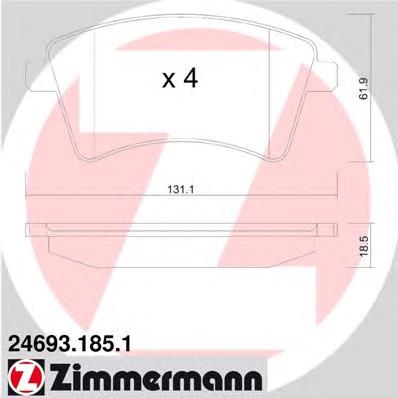 Pastillas de freno 246931851 Zimmermann