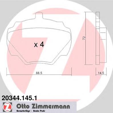 20344.145.1 Zimmermann pastillas de freno traseras