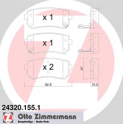 Comprar 243201551 Zimmermann Pastillas de freno traseras