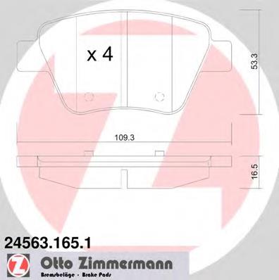 Pastillas traseras Zimmermann 245631651
