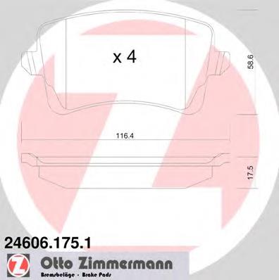 Pastillas traseras de freno Zimmermann 246061751 precio, desde 41,49 EUR