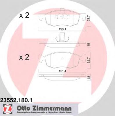 23552.180.1 Zimmermann pastillas de freno delanteras