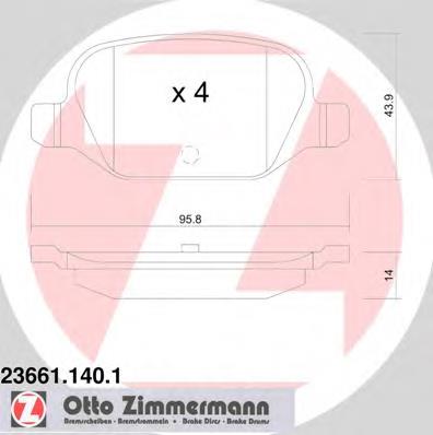 23661.140.1 Zimmermann pastillas de freno traseras