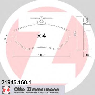 Comprar 219451601 Zimmermann Pastillas delanteras de freno