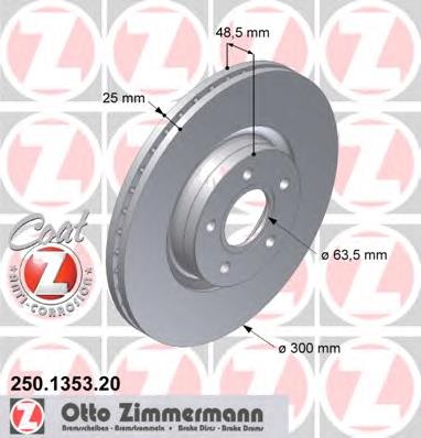 Disco de freno 250135320 Zimmermann