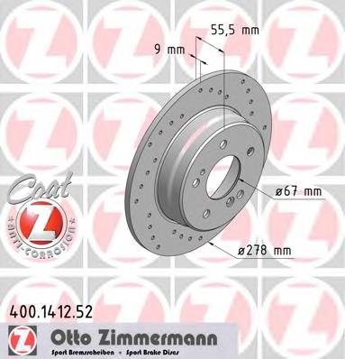 400141252 Zimmermann disco de freno trasero