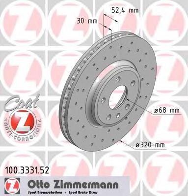 Disco de freno 100333152 Zimmermann