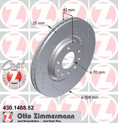 Disco de freno 430148852 Zimmermann