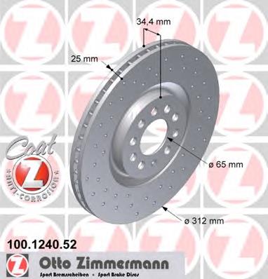 Comprar 100124052 Zimmermann Freno de disco delantero