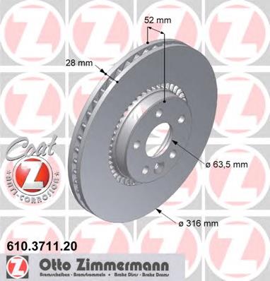 Disco de freno 610371120 Zimmermann