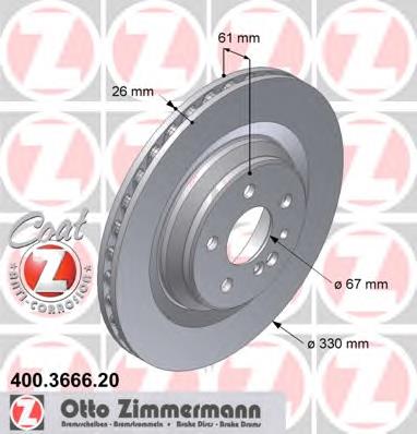 Disco de freno trasero 24957 Febi