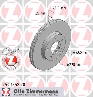 Disco de freno delantero Zimmermann 250135220