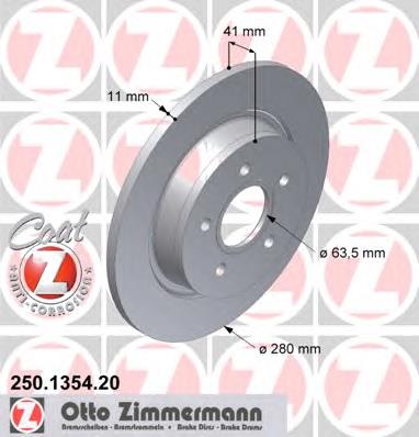 Disco de freno trasero 250135420 Zimmermann