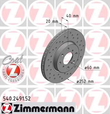 Comprar 540249152 Zimmermann Freno de disco delantero