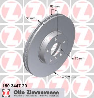 Disco de freno delantero Zimmermann 150344720