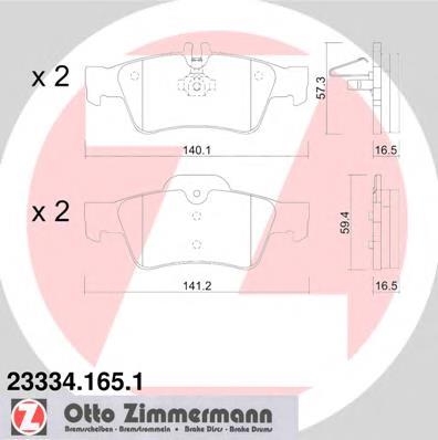 Pastillas traseras Zimmermann 233341651