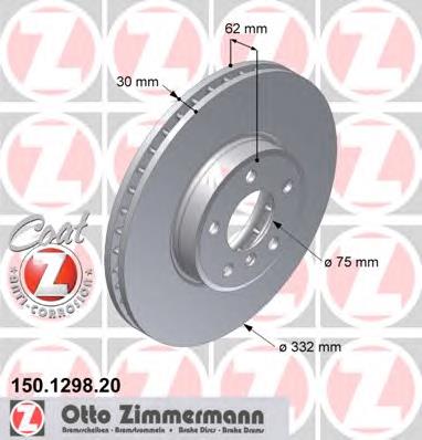Disco de freno 150129820 Zimmermann