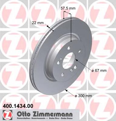 400143400 Zimmermann disco de freno trasero