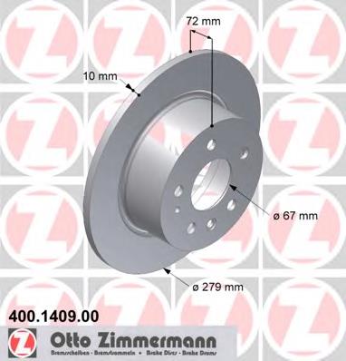 400140900 Zimmermann Freno de disco trasero