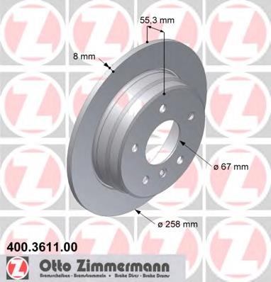 400361100 Zimmermann disco de freno trasero