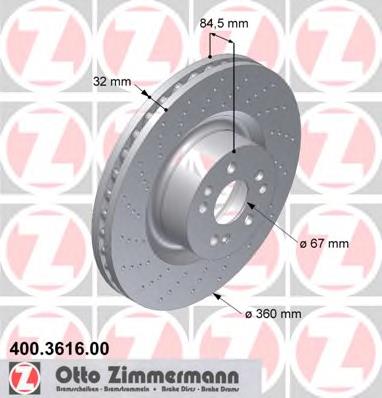 400361600 Zimmermann freno de disco delantero