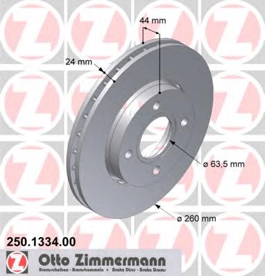 250.1334.00 Zimmermann disco de freno delantero