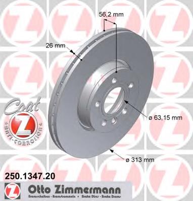 250134720 Zimmermann disco de freno delantero