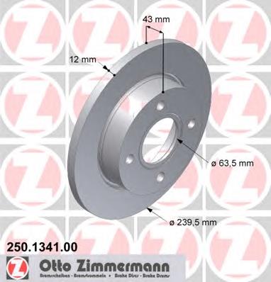 250134100 Zimmermann freno de disco delantero