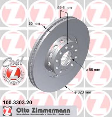 100.3303.20 Zimmermann disco de freno delantero