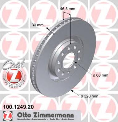 Disco de freno delantero Zimmermann 100124920