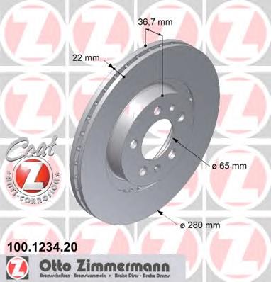 Disco de freno 100123420 Zimmermann