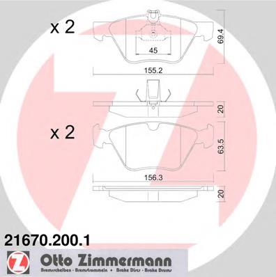 Pastillas de freno 216702001 Zimmermann