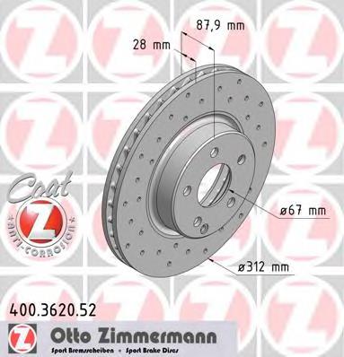Disco de freno 400362052 Zimmermann