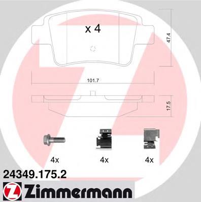 24349.175.2 Zimmermann pastillas de freno traseras