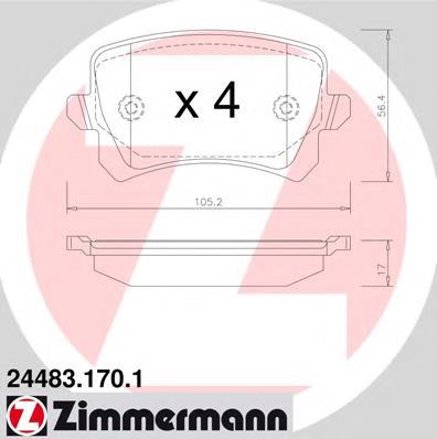 Pastillas traseras de freno Zimmermann 244831701 precio, desde 30,72 EUR